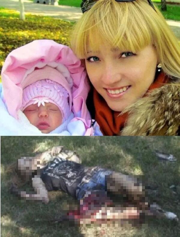 The Madonna of Gorlovka: the young Kristina Zhuk and her 10-month-old daughter died on July 27, 2014, when the Ukrainian armed forces shelled the streets of Gorlovka with Grad grenade launchers - Sputnik Монгол Улс
