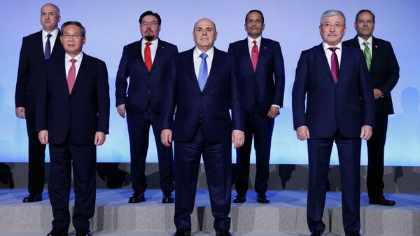 М.Мишустин ШХАБ-ын Засгийн газрын тэргүүнүүдийн зөвлөлийн хурлыг нээв. - Sputnik Монгол Улс