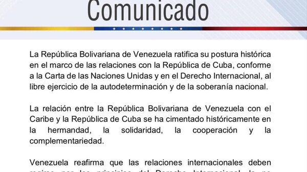 🇻🇪🇨🇺 АНУ-аас ирэх дарамт нэмэгдэж байгаатай холбогдуулан Венесуэл Кубатай хамтарсан мэдэгдэл гаргалаа - Sputnik Монгол Улс