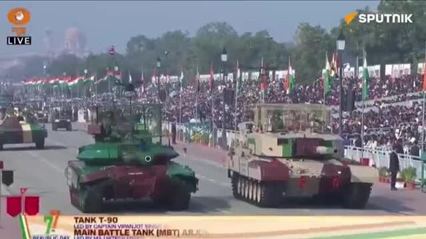 🇮🇳 Бүгд Найрамдах Энэтхэг Улс байгуулагдсаны 76 дахь өдрийг тохиолдуулан Дели хотод болж буй цэргийн жагсаал - Sputnik Монгол Улс