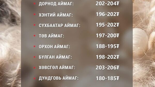2026 оны 04 дүгээр сарын 17-ний өдрийн байдлаар орон нутгаас ноолуур худалдан авч буй ханшийн мэдээллийг хүргэж байна - Sputnik Монгол Улс
