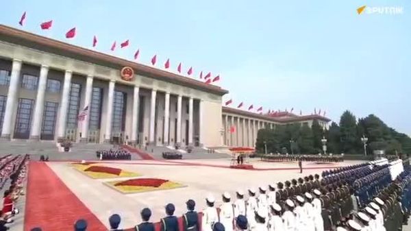 🇨🇳🇺🇸 БНХАУ болон АНУ-ын төрийн тэргүүнүүдийн уулзалтын ёслолын үеэр хоёр улсын төрийн дуулал эгшиглэж байна - Sputnik Монгол Улс