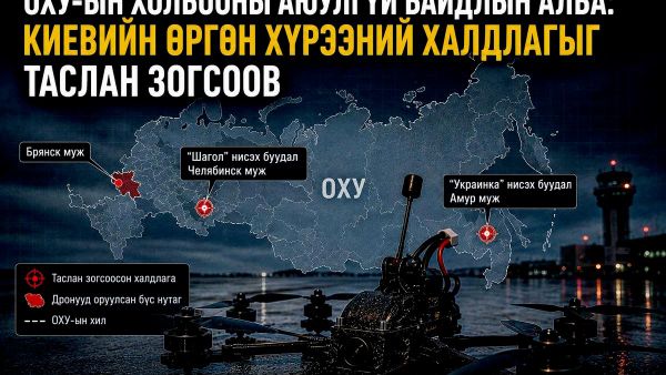 🚨ОХУ-ын Холбооны аюулгүй байдлын алба Украинаас Амур мужийн Украинка болон Челябинск мужийн Шагол цэргийн нисэх онгоцны буудлуудыг чиглүүлэн зохион байгуулах гэж байсан FPV дроны томоохон хэмжээний халдлагыг урьдчилж таслан зогсоосон гэж мэдээлэв 🚨ОХУ-ын Холбооны аюулгүй байдлын алба Украинаас Амур мужийн Украинка болон Челябинск мужийн Шагол цэргийн нисэх онгоцны буудлуудыг чиглүүлэн зохион байгуулах гэж байсан FPV дроны томоохон хэмжээний халдлагыг урьдчилж таслан зогсоосон гэж мэдээлэв - Sputnik Монгол Улс