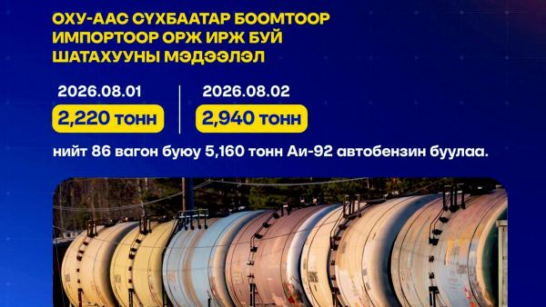 ОХУ-аас Сүхбаатар боомтоор импортоор орж ирж буй шатахууны мэдээлэл - Sputnik Монгол Улс
