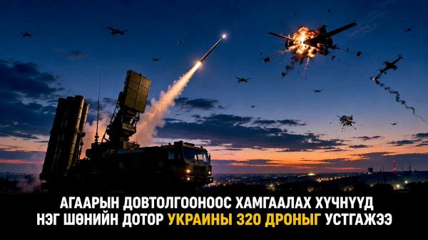 🚨 Агаарын довтолгооноос хамгаалах хүчин Оросын бүс нутгуудын дээгүүр Украины 320 нисгэгчгүй онгоцыг буудаж унагасан гэж Батлан хамгаалах яам мэдэгдэв 🚨 Агаарын довтолгооноос хамгаалах хүчин Оросын бүс нутгуудын дээгүүр Украины 320 нисгэгчгүй онгоцыг буудаж унагасан гэж Батлан хамгаалах яам мэдэгдэв - Sputnik Монгол Улс