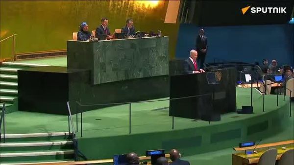 🇮🇱 Нетаньяхуг НҮБ-ын Ерөнхий Ассамблейд үг хэлэхийн өмнө эсэргүүцэн шүгэлдэв - Sputnik Монгол Улс